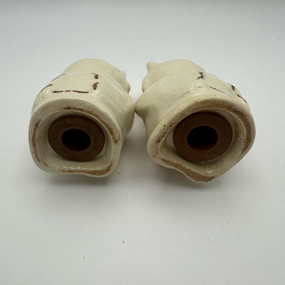 Vintage 1940 Shawnee Pottery Winking Owl Salt & Pepper Shakers Ceramic w Stopper - Picture 4 of 6